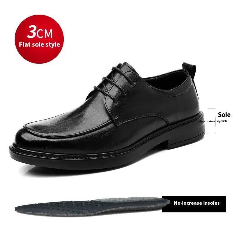 Men's Plus Size Elevator Leather Oxfords 3-8CM Height