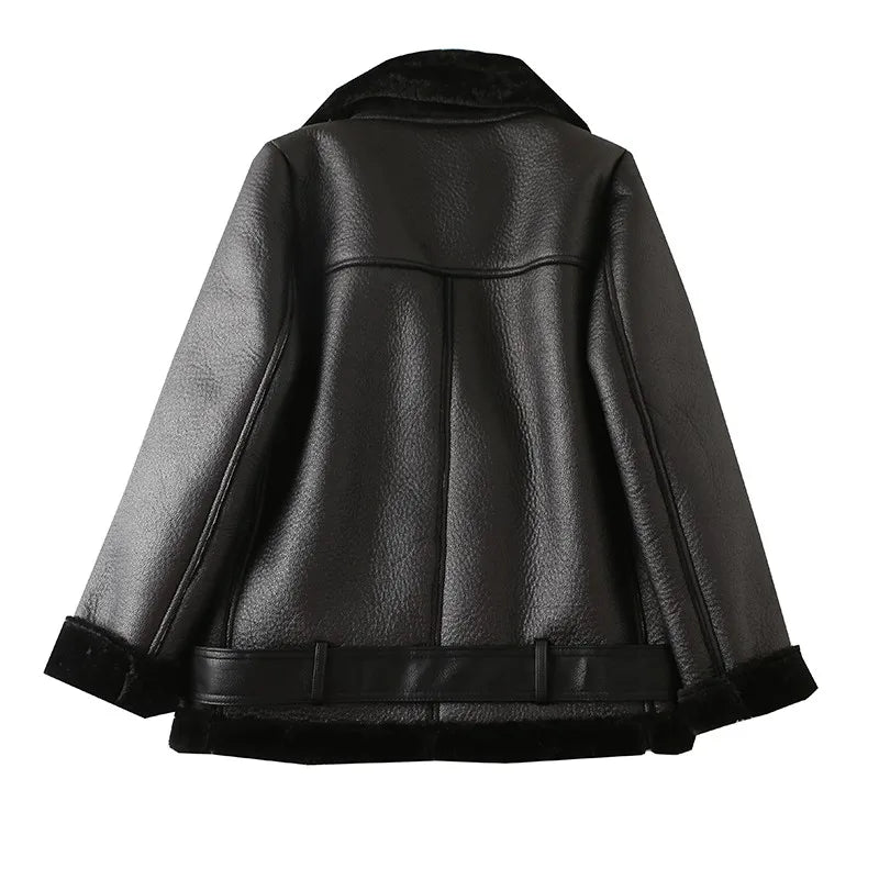Women's Extra-Thick Faux Fur Lamb Rider Jacket
