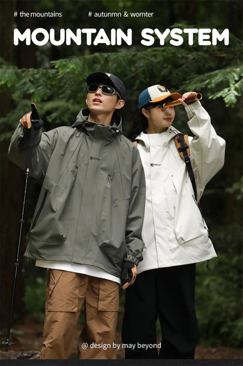 Men's Waterproof Hooded Hiking Bomber Windbreaker