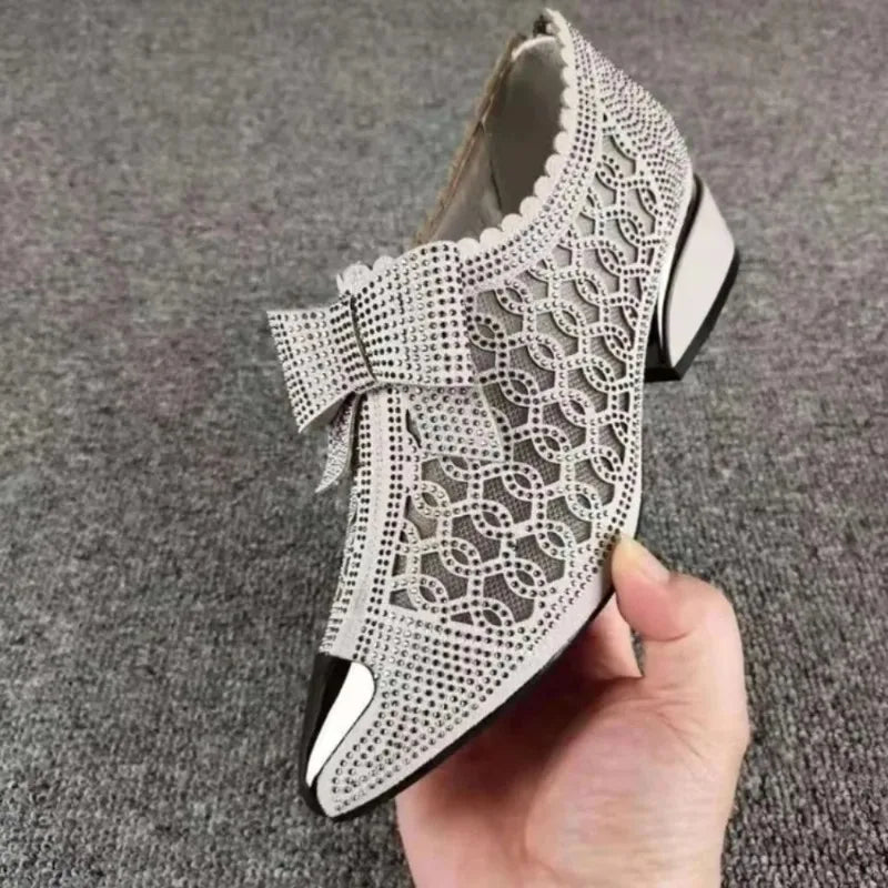 Women's Rhinestone Hollow High Heel Dance Shoes