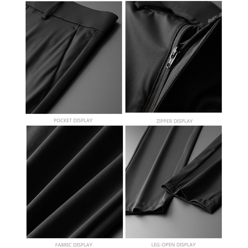Men's Ice Silk Mid Straight Casual Pants