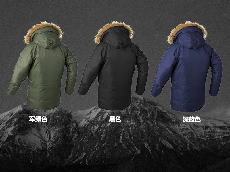 Men's Winter N3B USAF Waterproof Fur-Hood Parka, Tactical Bomber