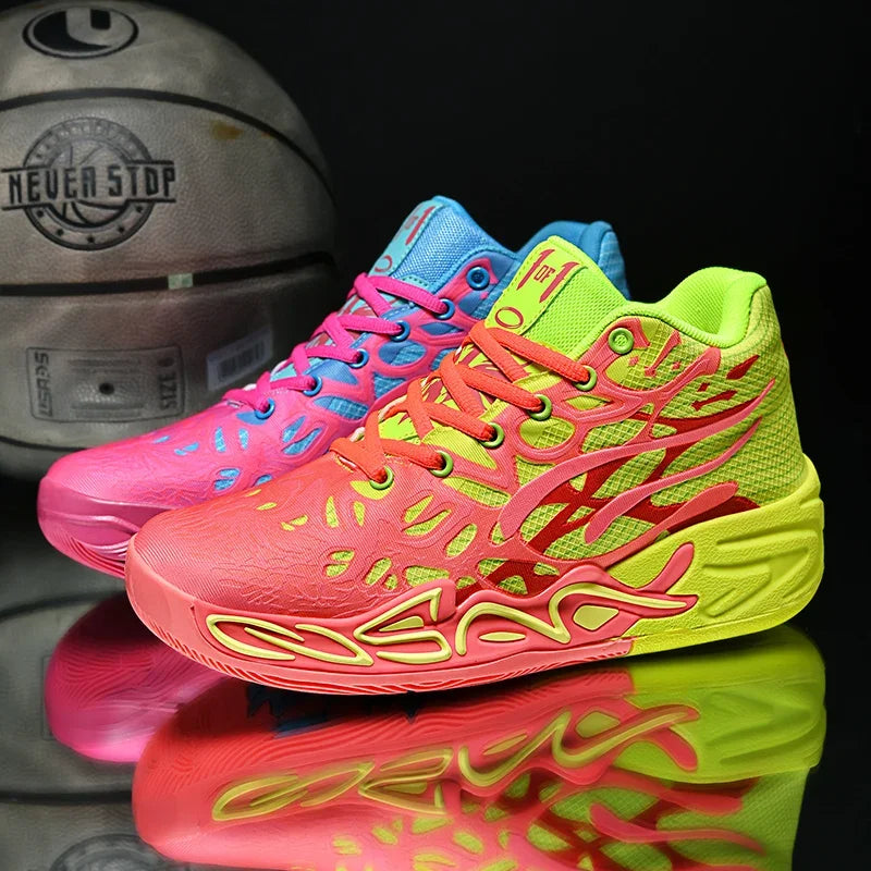Men's High-Top Non-Slip Lace-Up Basketball Training Sneakers