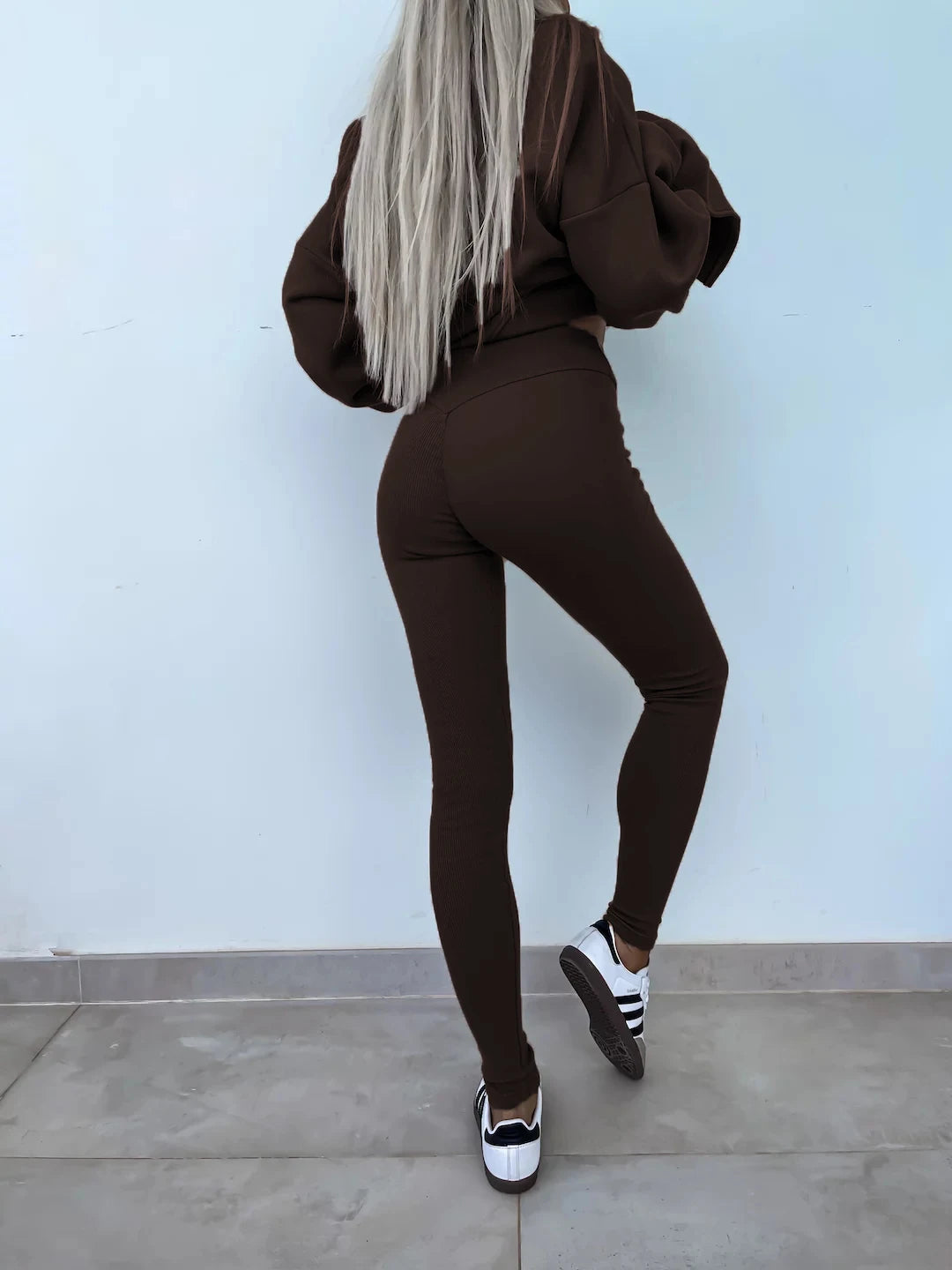 Women's Loose Shirt and Tight Pants Two-Piece Set