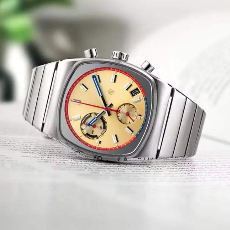 Men's Square Dial Splash-Resistant Automatic Mechanical Watch