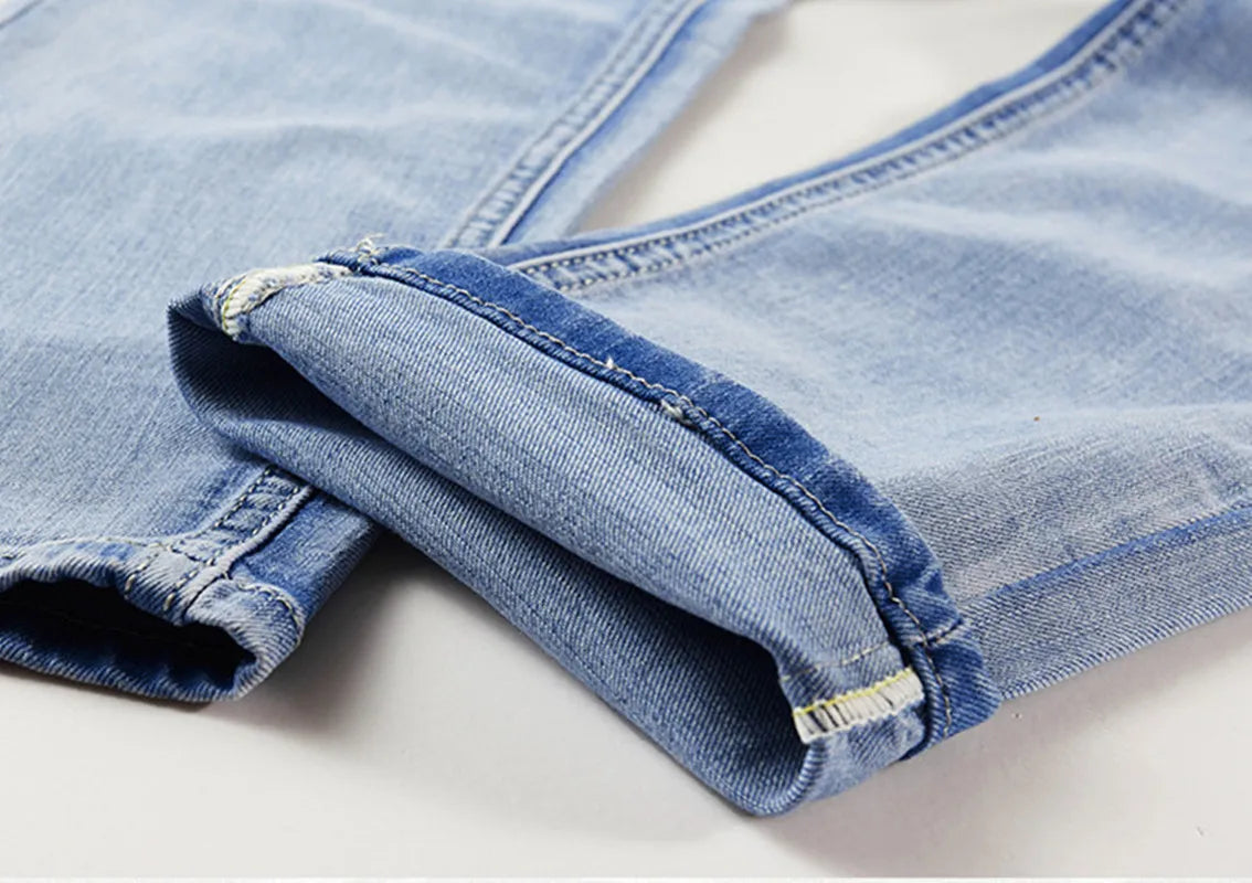 Spring Autumn Men's Denim Suit Loose Fit Plus Size Trendy Two-Piece Student Versatile Outerwear Casual Jacket