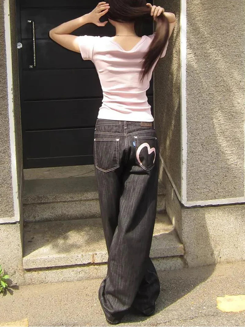 Women's Y2K Wide-Leg Baggy Denim Jeans