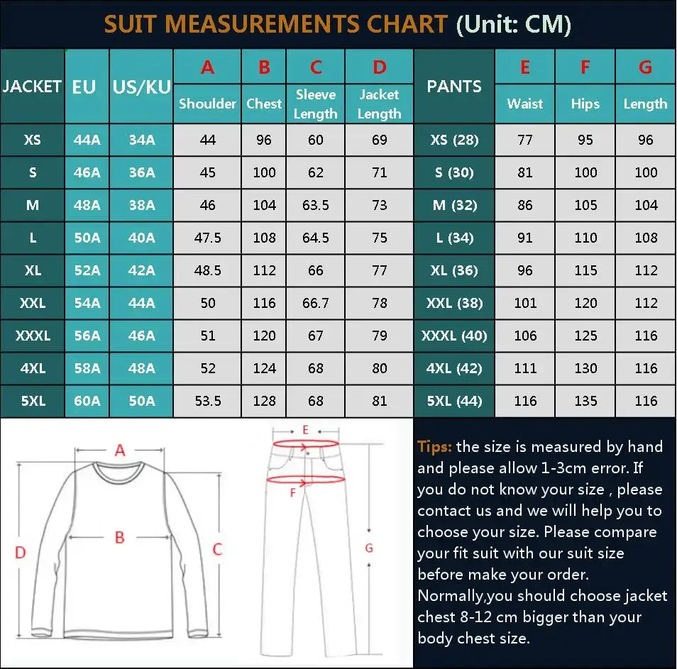 Men's African Style Slim Fit Blazer and Pants Suit