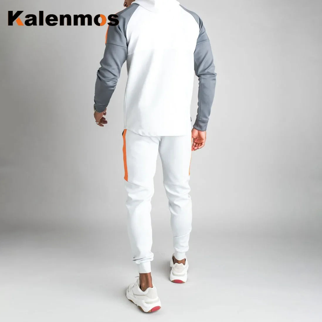Men's Gothic Fleece Jogger Hoodie and Sport Pants Two-Piece Tracksuit