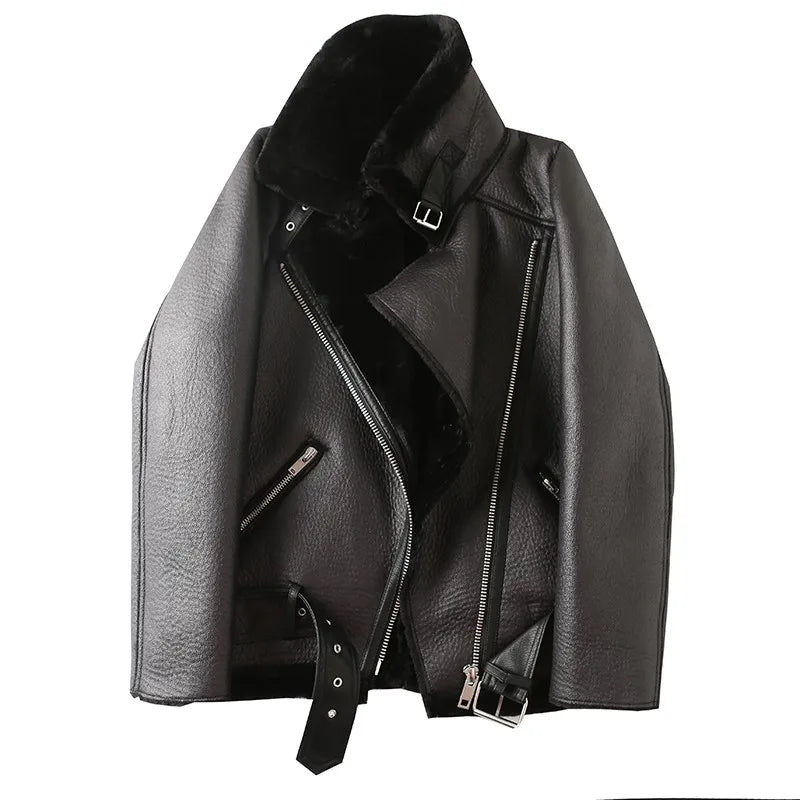 Women's Extra-Thick Faux Fur Lamb Rider Jacket