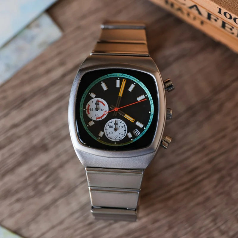 Men's Square Dial Splash-Resistant Automatic Mechanical Watch