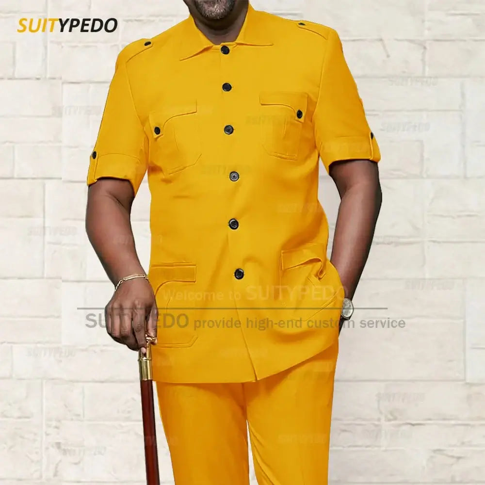 Men's African Style Slim Fit Blazer and Pants Suit