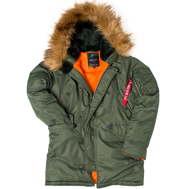 Men's Winter N3B USAF Waterproof Fur-Hood Parka, Tactical Bomber