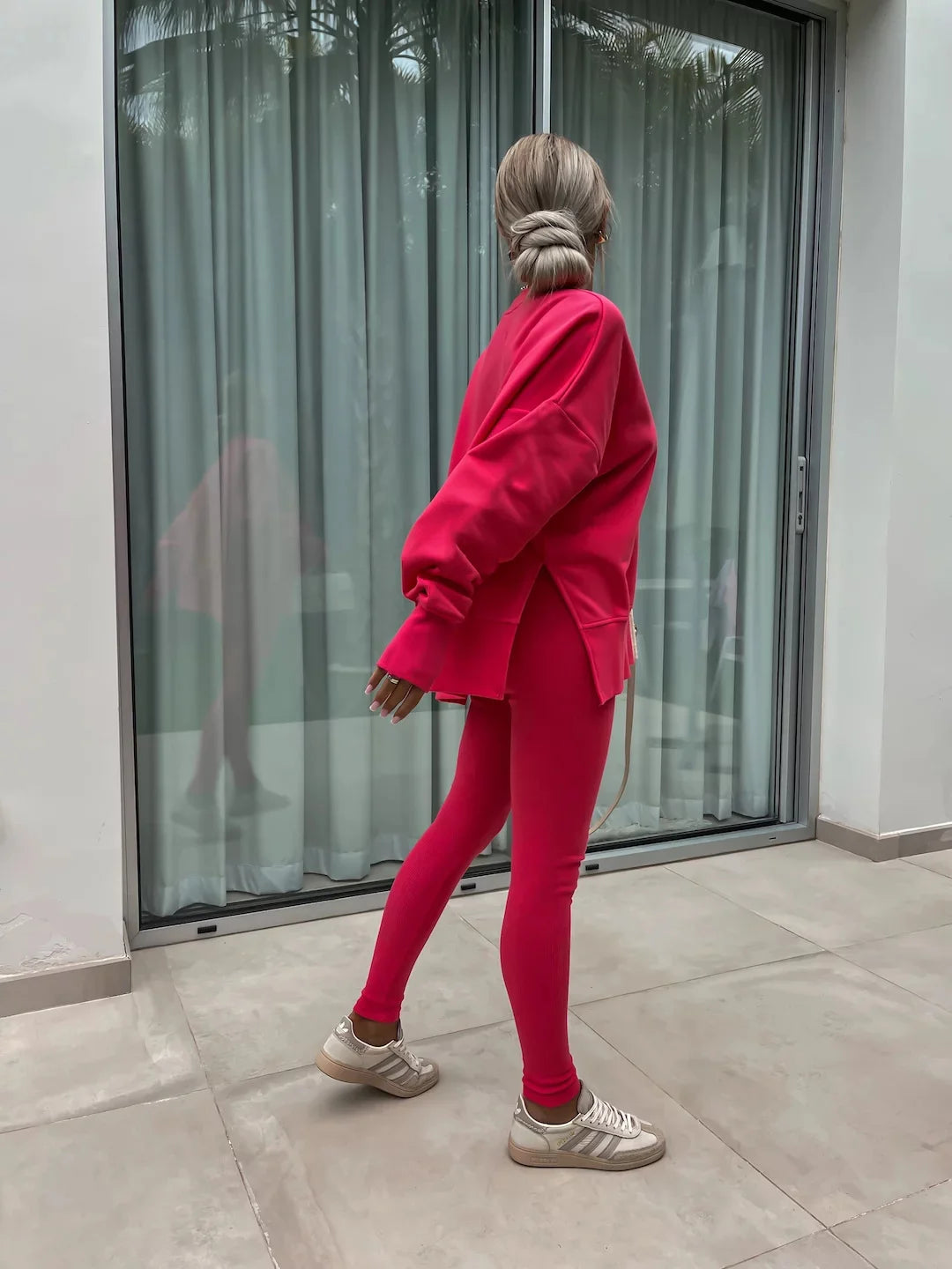 Women's Loose Shirt and Tight Pants Two-Piece Set