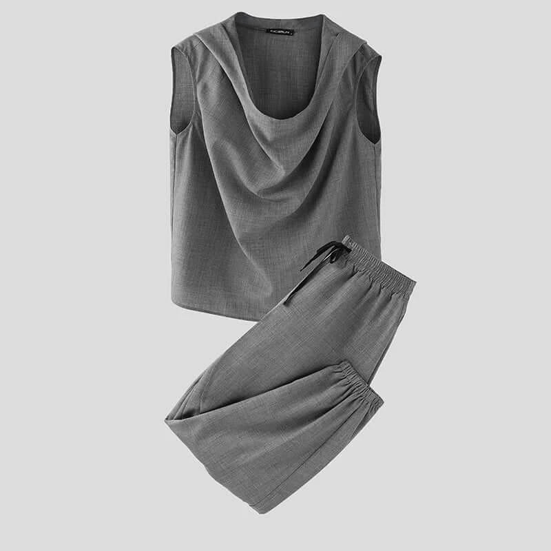 Men's Solid Color Casual Two-Piece Outfit