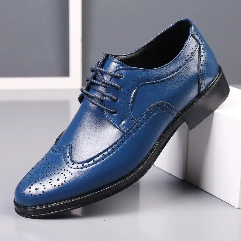 Men's Handmade Brogue PU Leather Wedding Dress Loafers