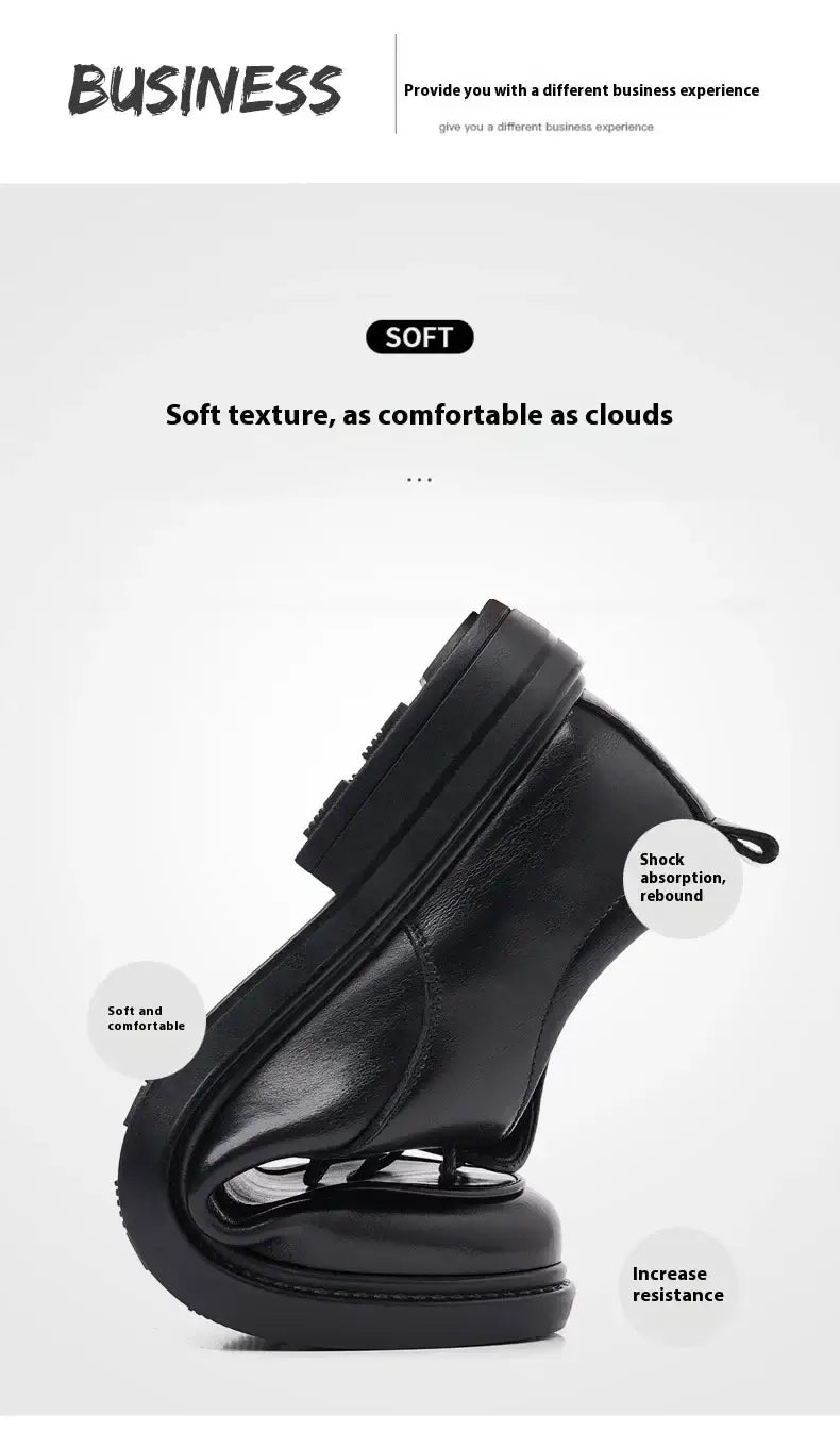 Men's Plus Size Elevator Leather Oxfords 3-8CM Height