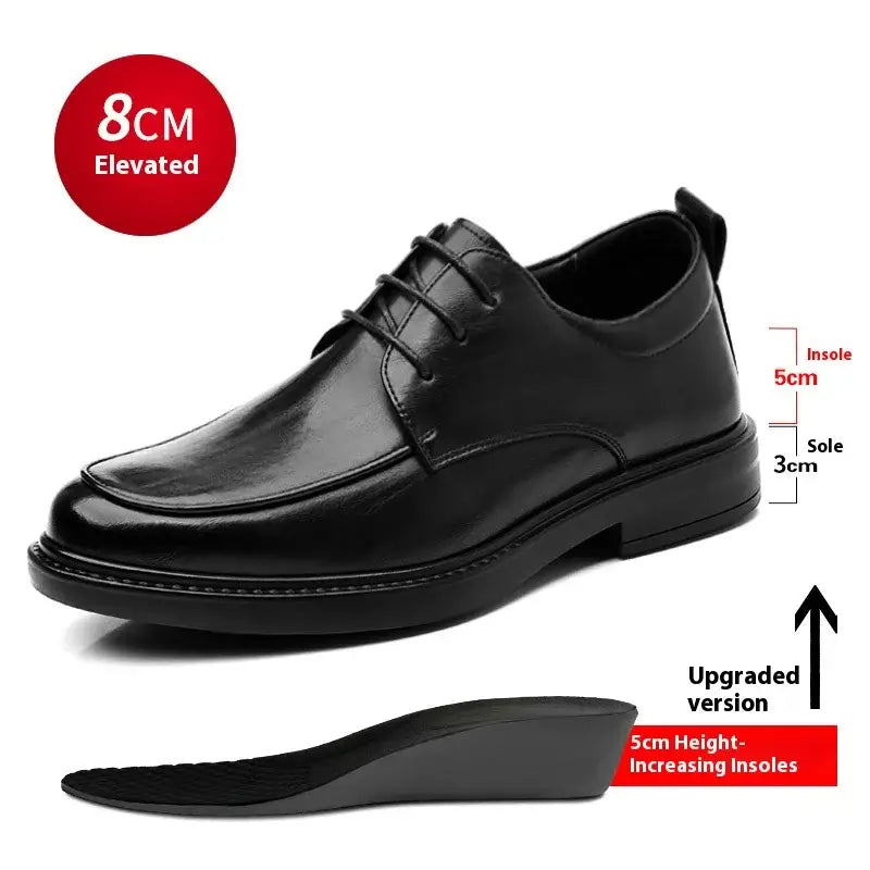 Men's Plus Size Elevator Leather Oxfords 3-8CM Height