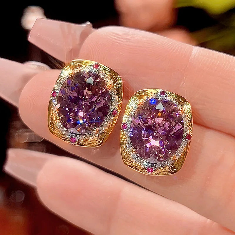 Women's Rose Cut Zircon Necklace Earring Ring Set