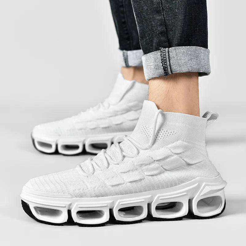 Men's Breathable Mesh Casual Race Trainer Sneakers