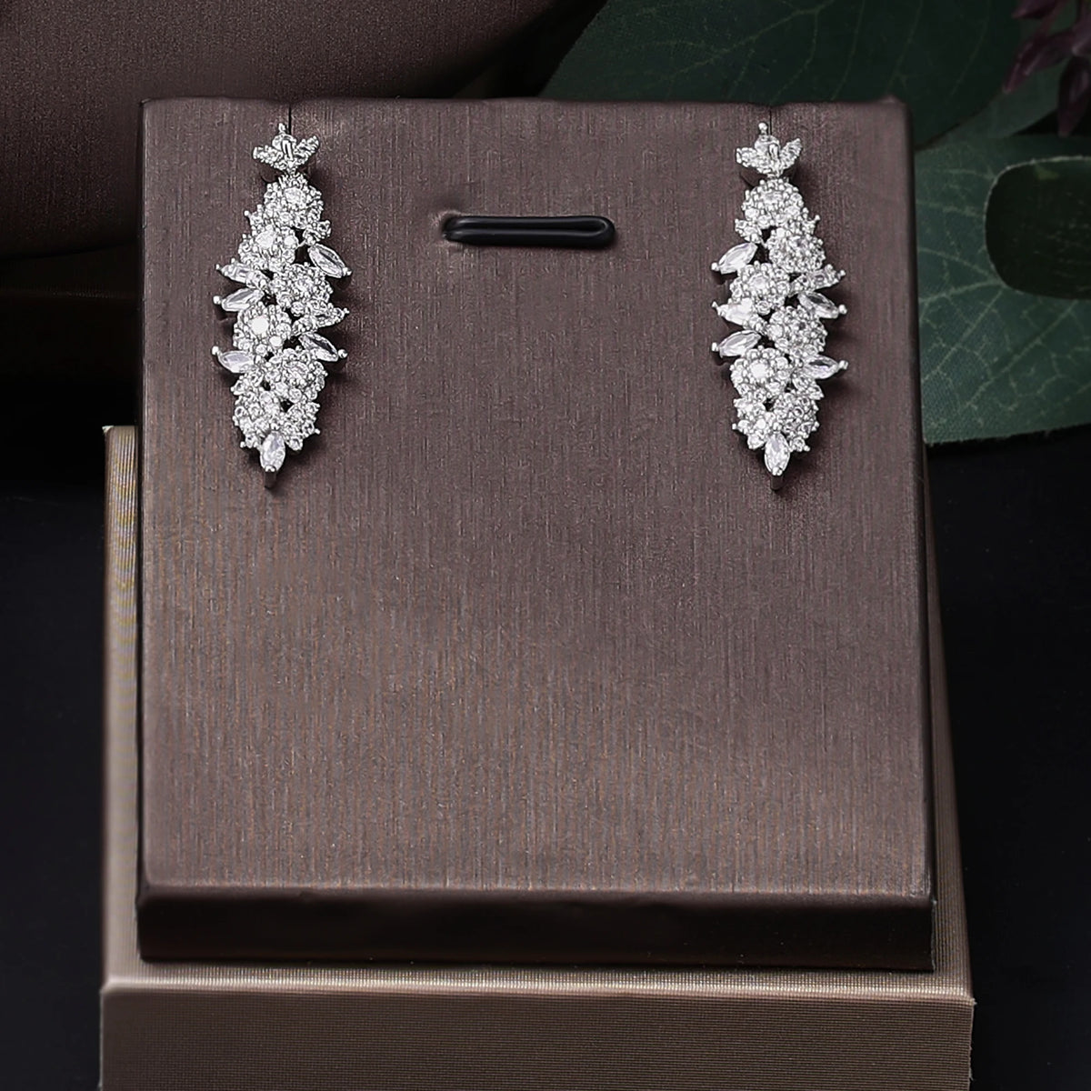 Women's 4-Piece CZ Crystal Wedding Necklace Party Jewelry Set