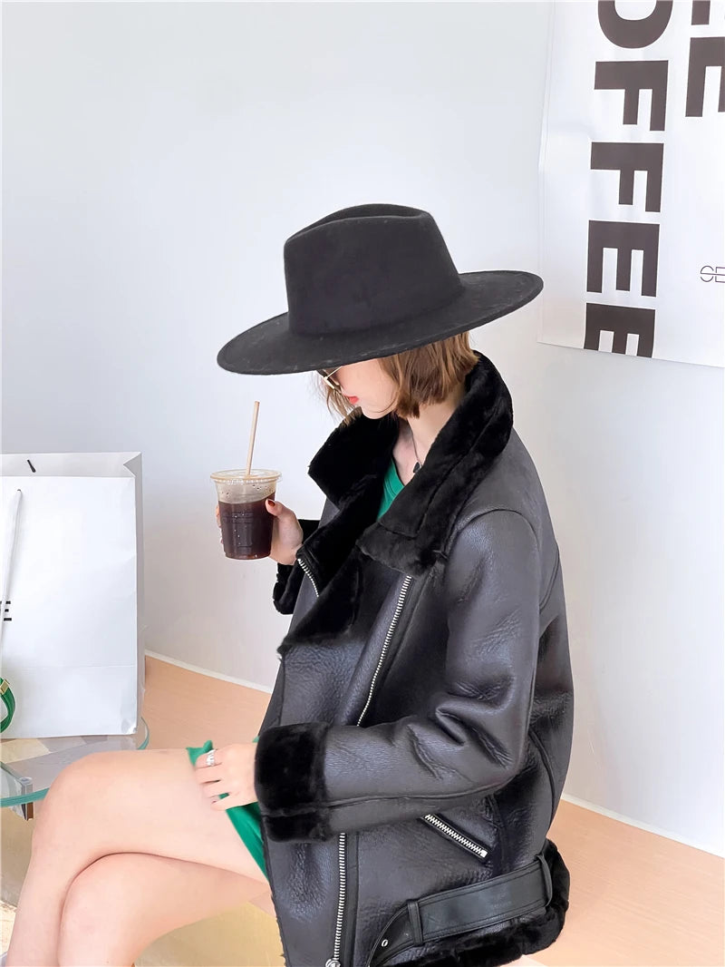 Women's Extra-Thick Faux Fur Lamb Rider Jacket