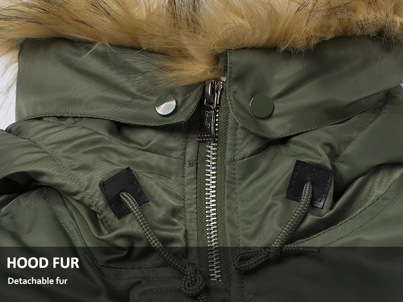 Men's Winter N3B USAF Waterproof Fur-Hood Parka, Tactical Bomber