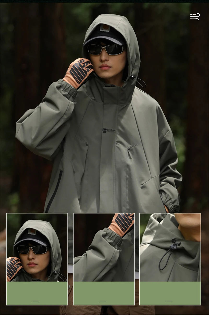 Men's Waterproof Hooded Hiking Bomber Windbreaker