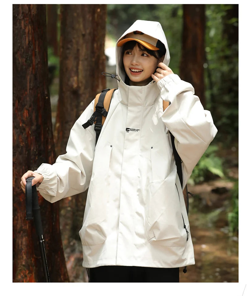 Men's Waterproof Hooded Hiking Bomber Windbreaker
