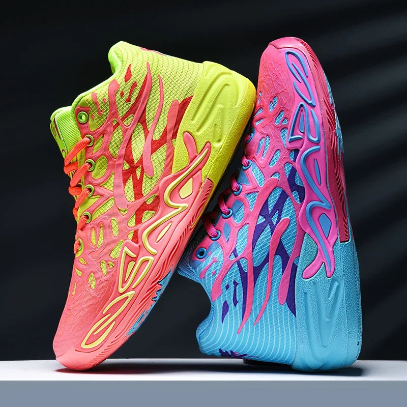 Men's High-Top Non-Slip Lace-Up Basketball Training Sneakers