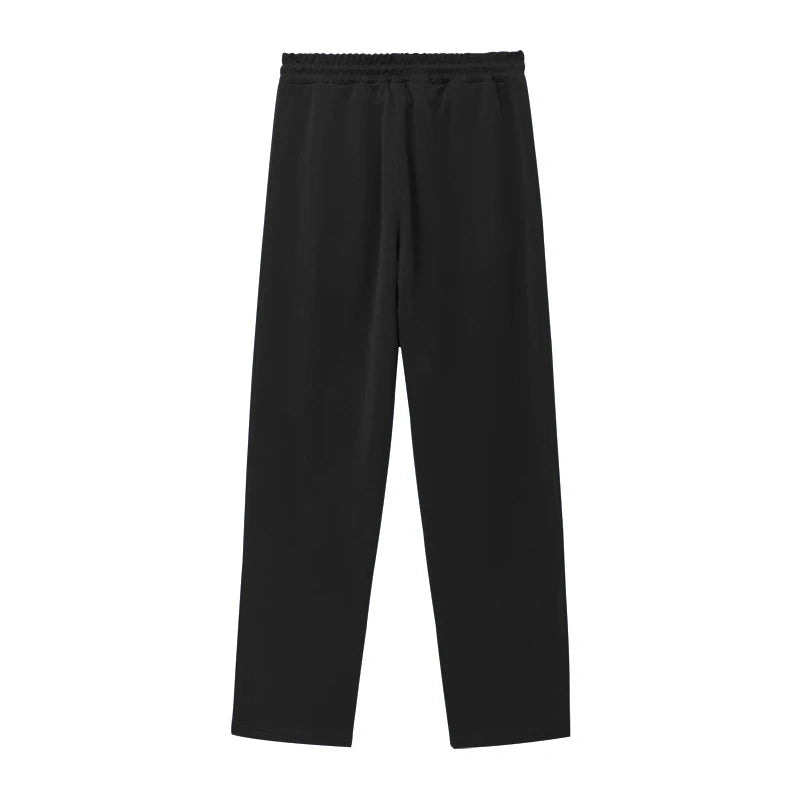 Men's Loose Solid Patchwork Side Button Straight Trousers