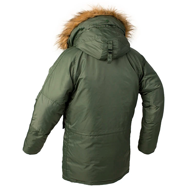 Men's Winter N3B USAF Waterproof Fur-Hood Parka, Tactical Bomber