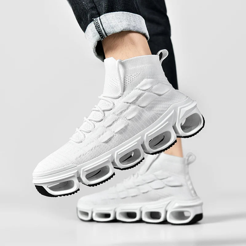 Men's Breathable Mesh Casual Race Trainer Sneakers