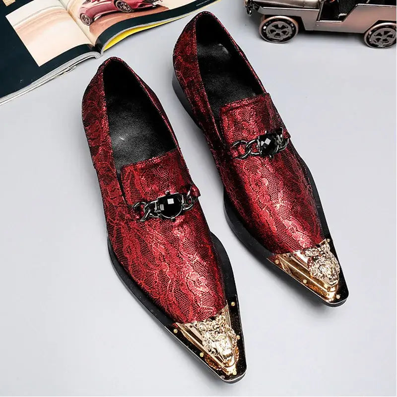 Men's Pointed Metal Toe Party Dress Shoes