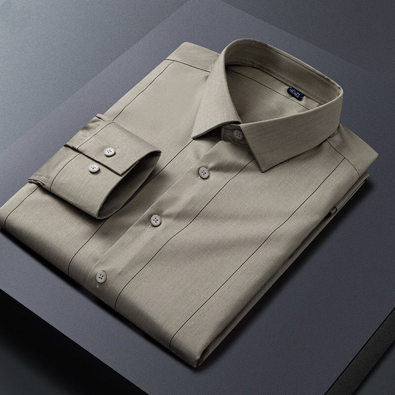 Men's Striped Long Sleeve Business Casual Dress Shirt