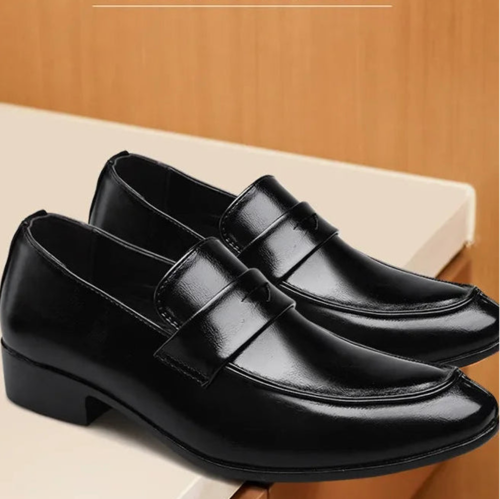 Men's British Pointed Toe Leather Business Dress Shoes