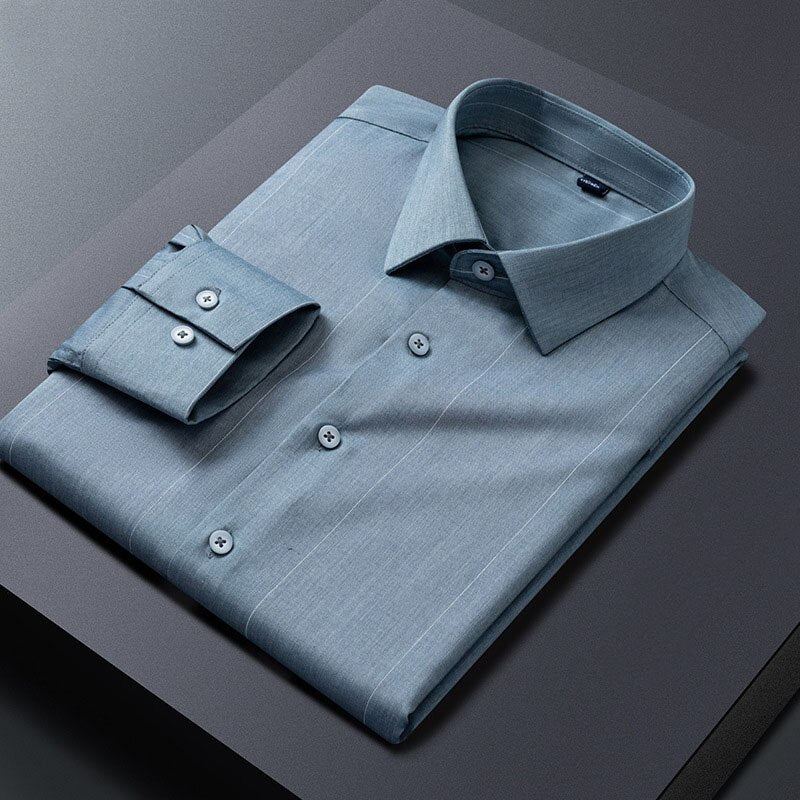 Men's Striped Long Sleeve Business Casual Dress Shirt