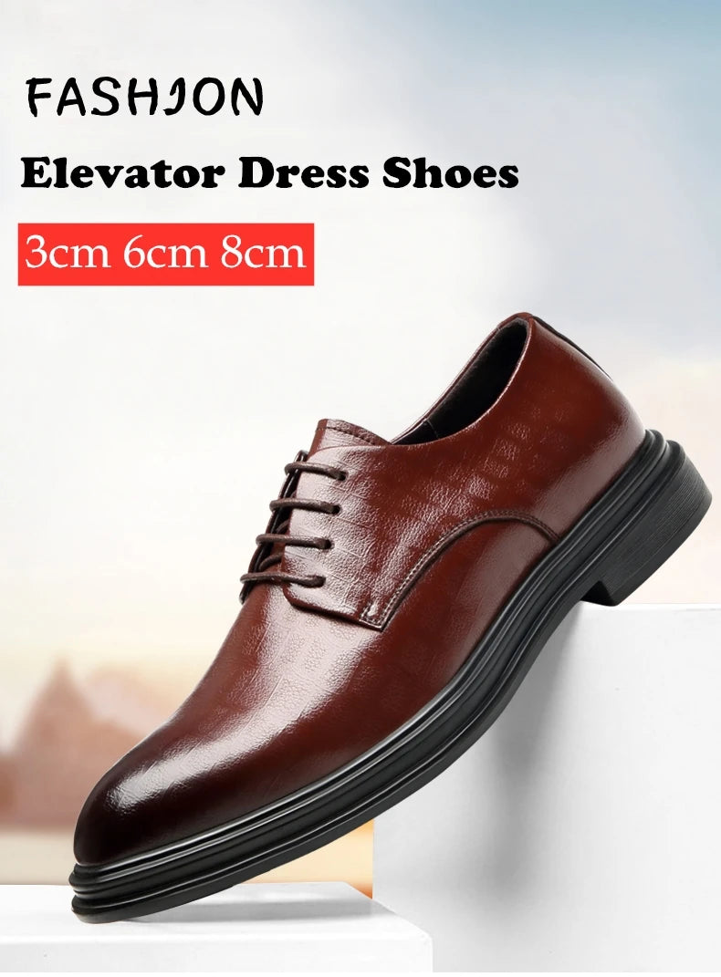 Men's Elevator Oxford Dress Shoes 3/6/8 cm Height