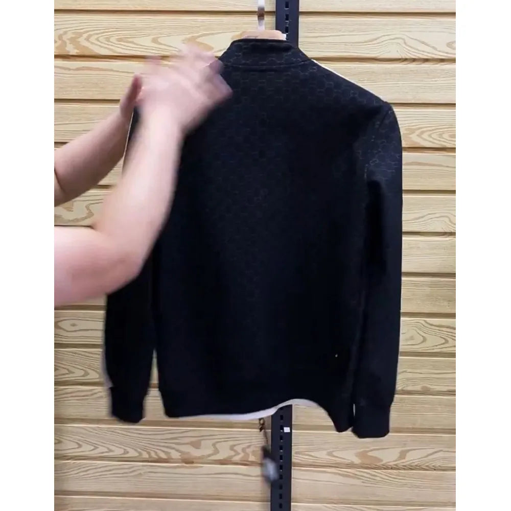 Men's Stand-Collar Cardigan Jacket and Pants Two-Piece Set