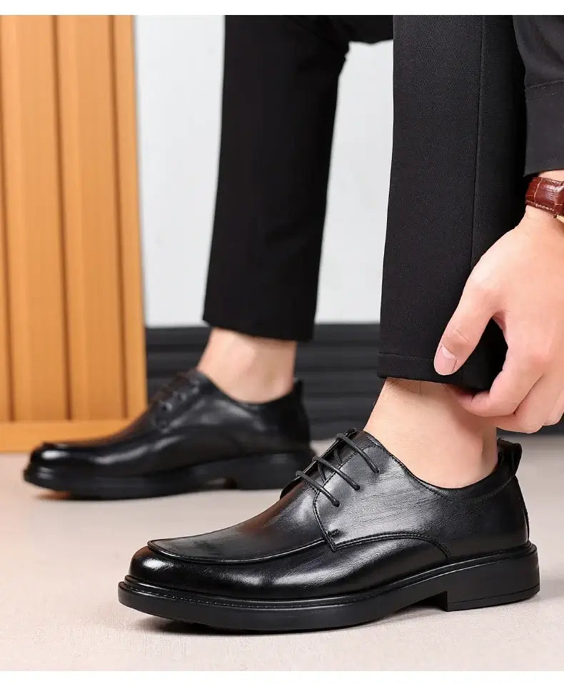 Men's Plus Size Elevator Leather Oxfords 3-8CM Height