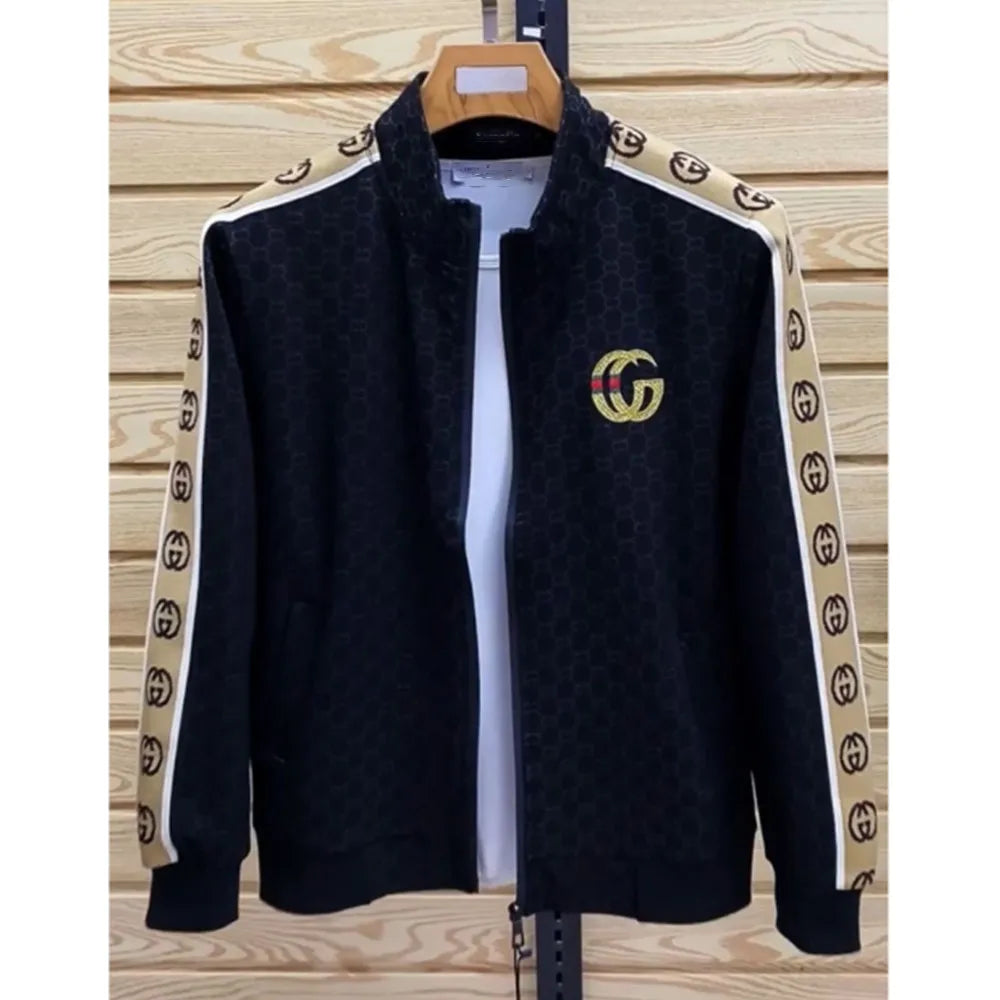 Men's Stand-Collar Cardigan Jacket and Pants Two-Piece Set