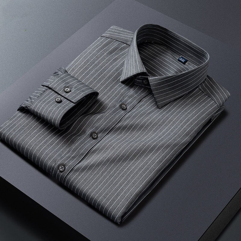 Men's Striped Long Sleeve Business Casual Dress Shirt