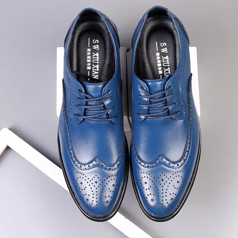 Men's Handmade Brogue PU Leather Wedding Dress Loafers