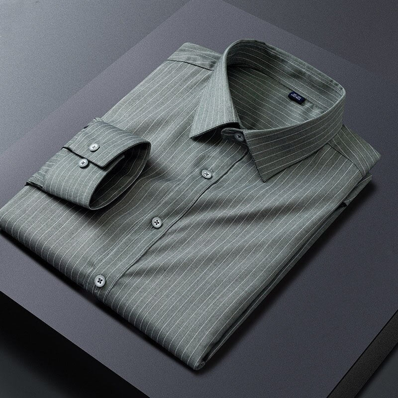 Men's Striped Long Sleeve Business Casual Dress Shirt