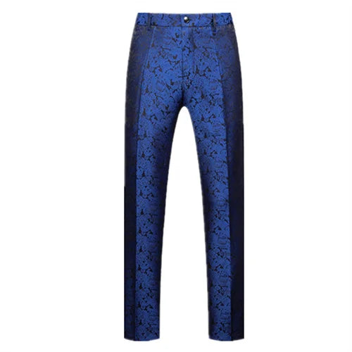 Men's Jacquard Wedding Party Groom Dress Suit Pants