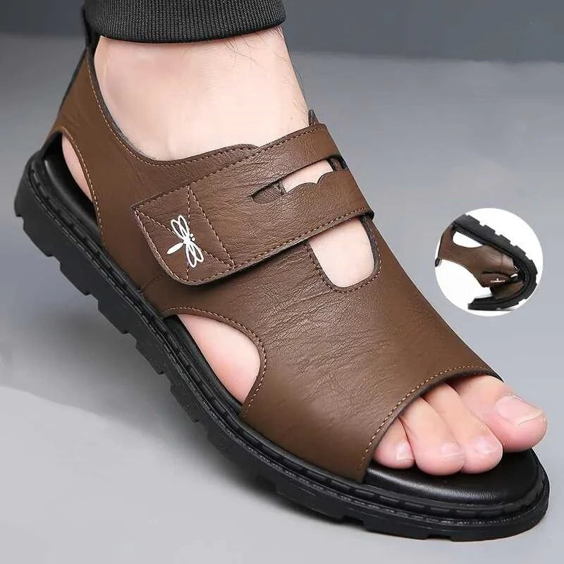 Men's Soft-Sole Leather Roman Beach Sandals