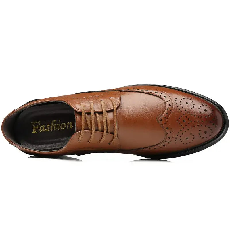 Men's Handmade Brogue PU Leather Wedding Dress Loafers