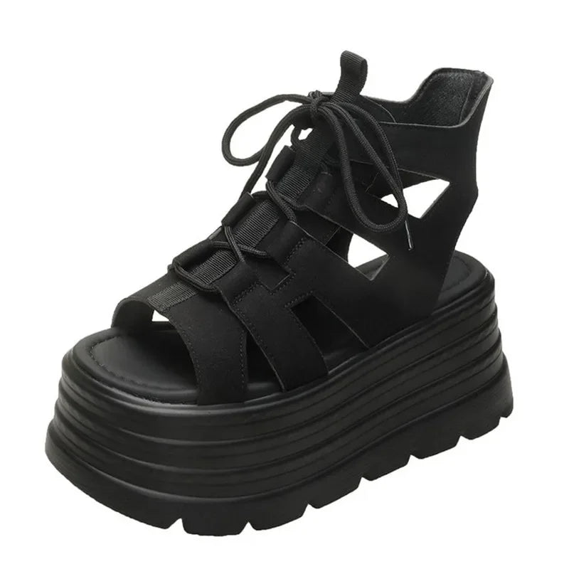 Women's 8CM Wedge Heel Beach Flip Flop Platform Summer Sandals