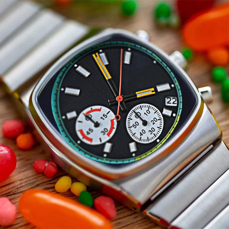 Men's Square Dial Splash-Resistant Automatic Mechanical Watch