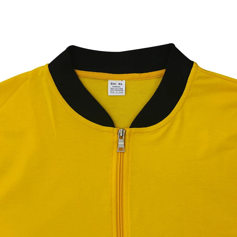 Men's Solid Stand-Collar Zip Jacket and Pants Set